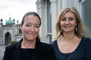 Fiona and Cate on our office balcony